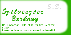 szilveszter barkany business card